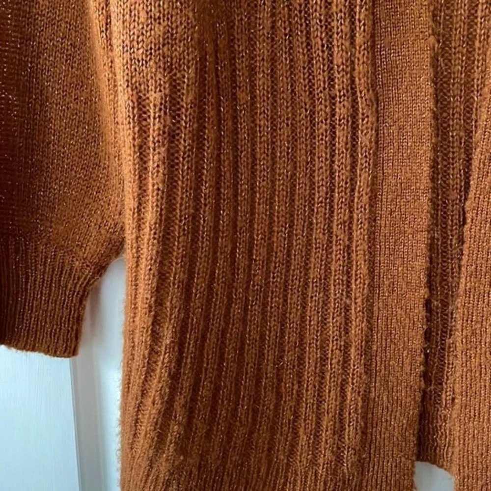 Mudd rust orange long open front cozy cardigan - Picture 7 of 10